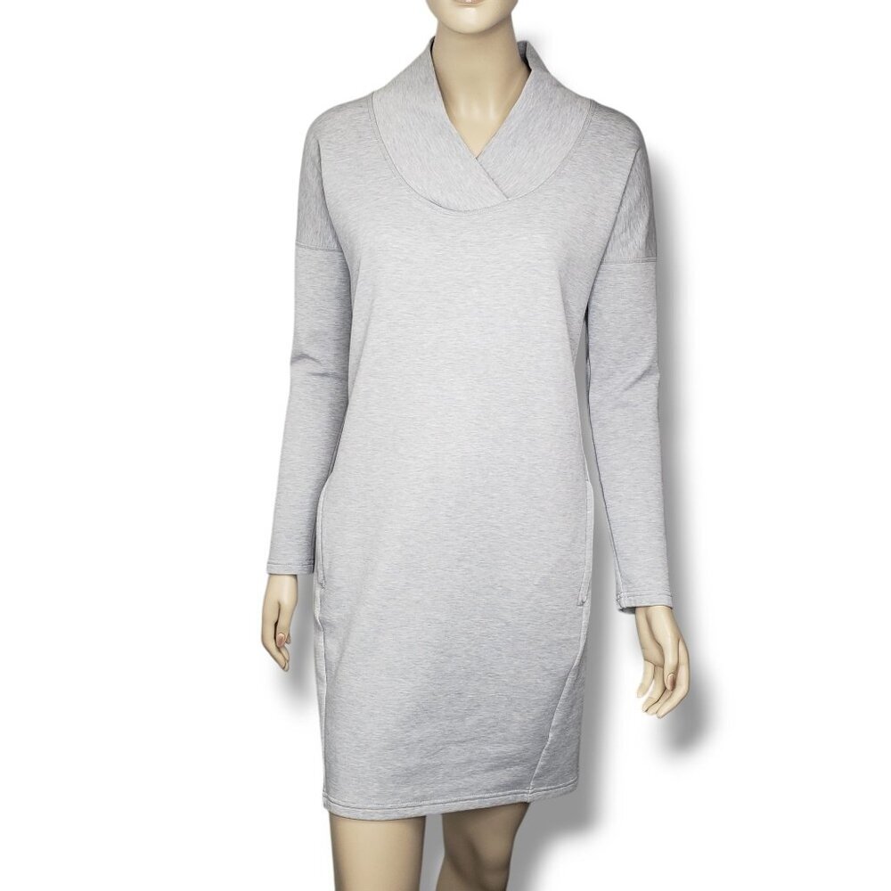 Athleta SoftTech Sweatshirt Dress Womens Small Grey Wool